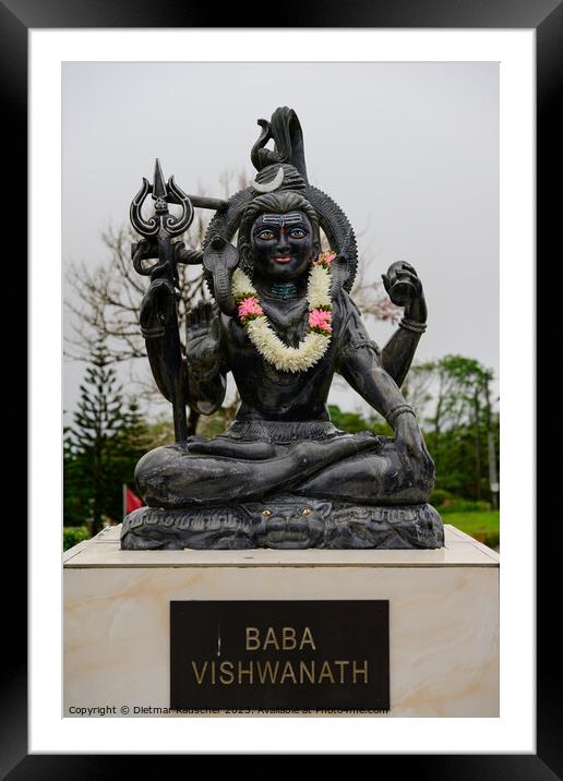 Baba Vishwanath Statue of Shiva in Grand Bassin, Mauritius Framed Mounted Print by Dietmar Rauscher