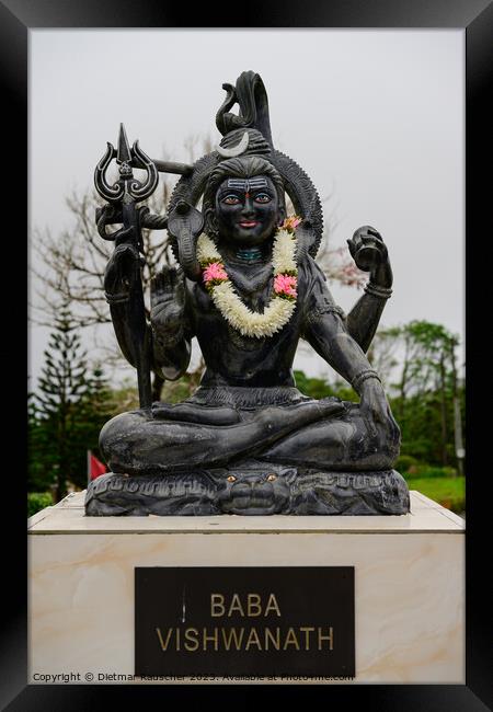 Baba Vishwanath Statue of Shiva in Grand Bassin, Mauritius Framed Print by Dietmar Rauscher