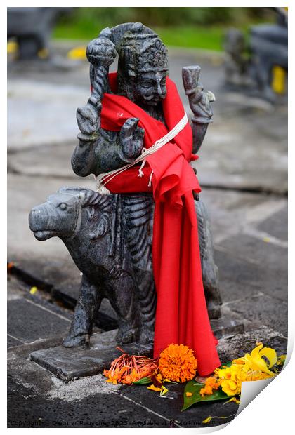 Agni Dev Hindu God Statue in Grand Bassin, Mauritius Print by Dietmar Rauscher