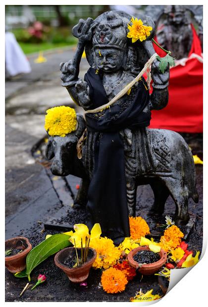 Shani Dev Hindu God Statue in Grand Bassin, Mauritius Print by Dietmar Rauscher