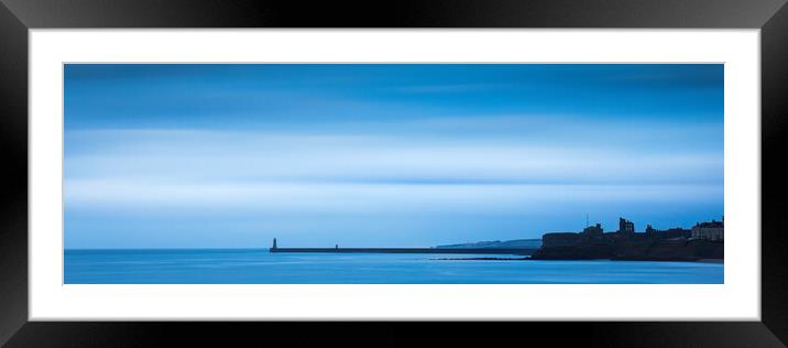 Tynemouth Lighthouses Framed Mounted Print by Phil Durkin DPAGB BPE4