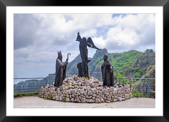 Statues of the Saints Sorrento Mountains  Framed Mounted Print by Diana Mower