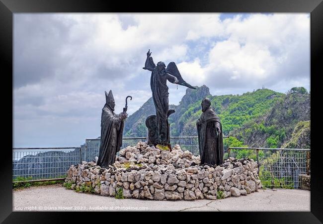 Statues of the Saints Sorrento Mountains  Framed Print by Diana Mower