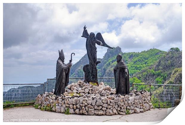 Statues of the Saints Sorrento Mountains  Print by Diana Mower