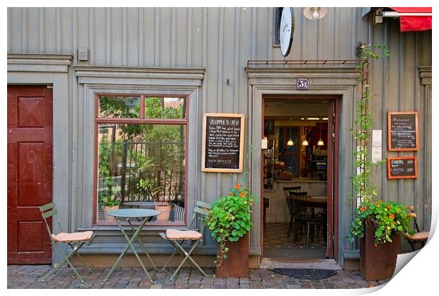 Haga Street Cafe Gothenberg Sweden Print by Martyn Arnold