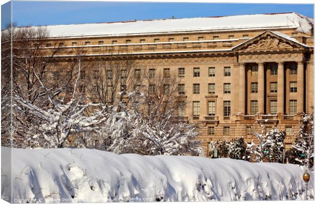 Justice Department After the Snow Constitution Avenue Washington Canvas Print by William Perry