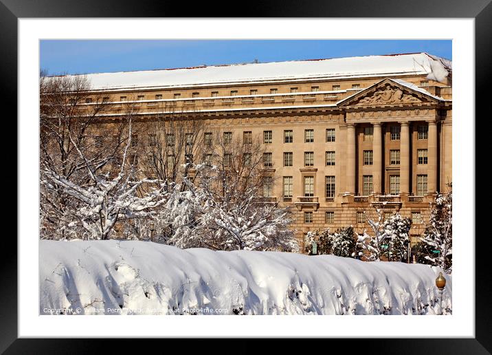 Justice Department After the Snow Constitution Avenue Washington Framed Mounted Print by William Perry