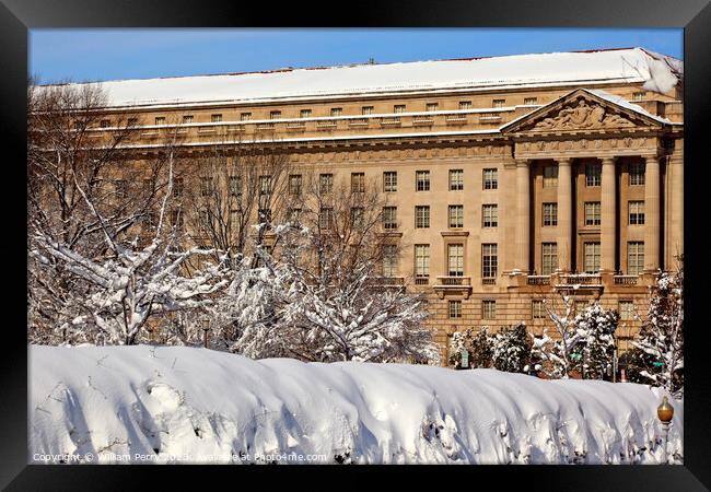 Justice Department After the Snow Constitution Avenue Washington Framed Print by William Perry