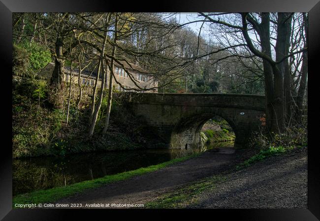 High Royd Bridge and the Rochdale Canal Framed Print by Colin Green