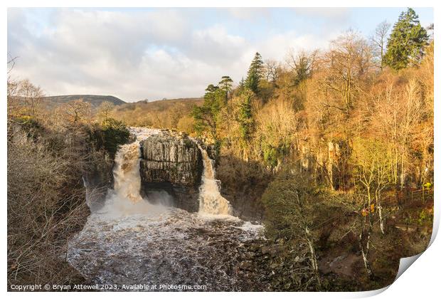 High Force waterfall Print by Bryan Attewell