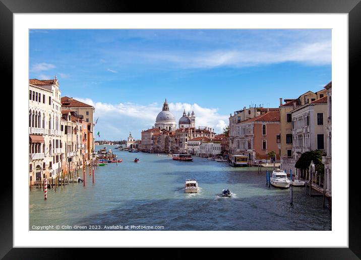 Grand Canal and the Dome of Santa Maria della Salute Framed Mounted Print by Colin Green