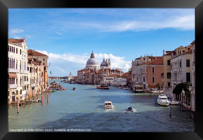 Grand Canal and the Dome of Santa Maria della Salute Framed Print by Colin Green