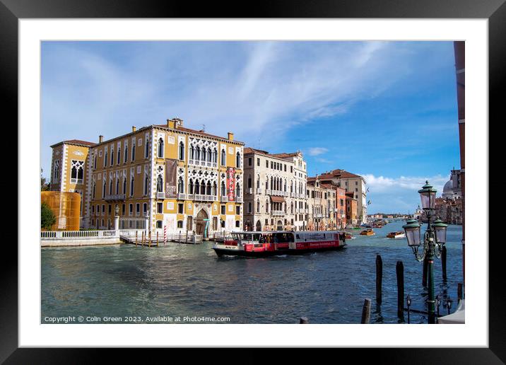 Venetian Bus on the Grand Canal Framed Mounted Print by Colin Green