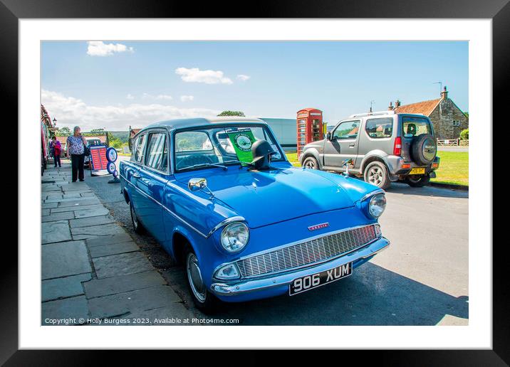 Ford fiesta Blue car used in heart beat  Framed Mounted Print by Holly Burgess