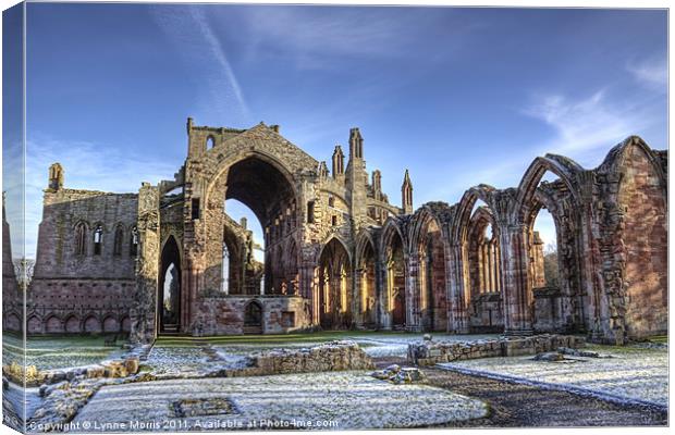 Melrose Abbey From The West Canvas Print by Lynne Morris (Lswpp)