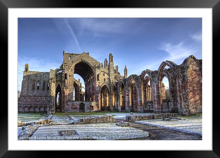 Melrose Abbey From The West Framed Mounted Print by Lynne Morris (Lswpp)