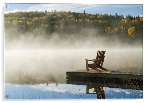 chair on dock Acrylic by Dave Reede