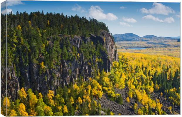 autumn, Ouimet Canyon Canvas Print by Dave Reede