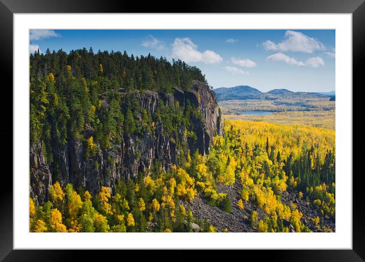 autumn, Ouimet Canyon Framed Mounted Print by Dave Reede