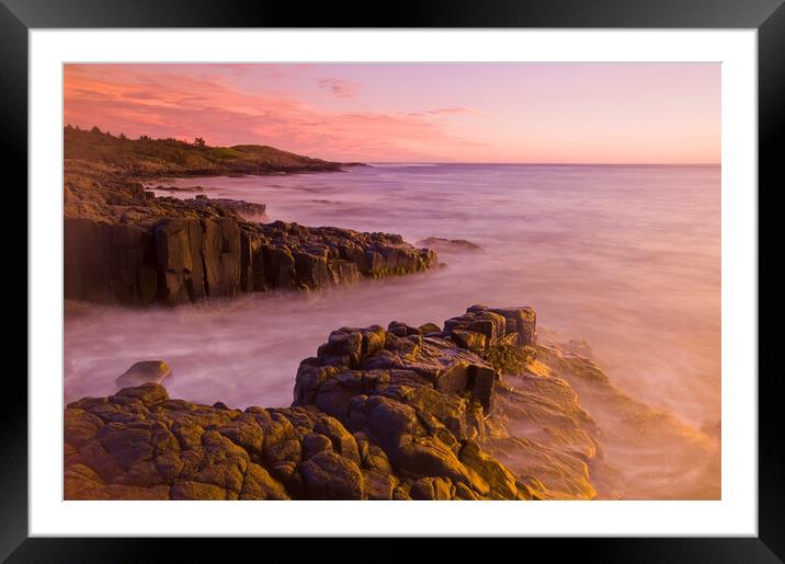 basalt rock cliffs Framed Mounted Print by Dave Reede