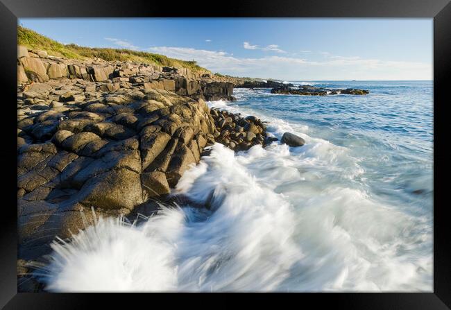 basalt rock cliffs Framed Print by Dave Reede