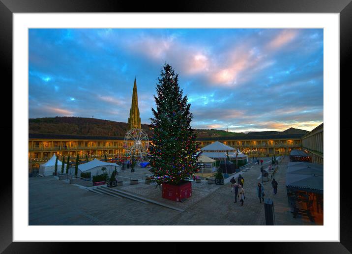 Halifax Piece Hall at Christmas  Framed Mounted Print by Alison Chambers