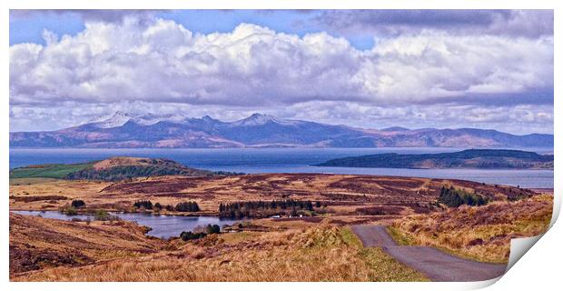 Isle of Arran view from Fairlie Moor Road Print by Allan Durward Photography
