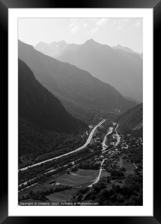 Maurienne Valley, Rhone-Alps, France. Monochrome Framed Mounted Print by Imladris 