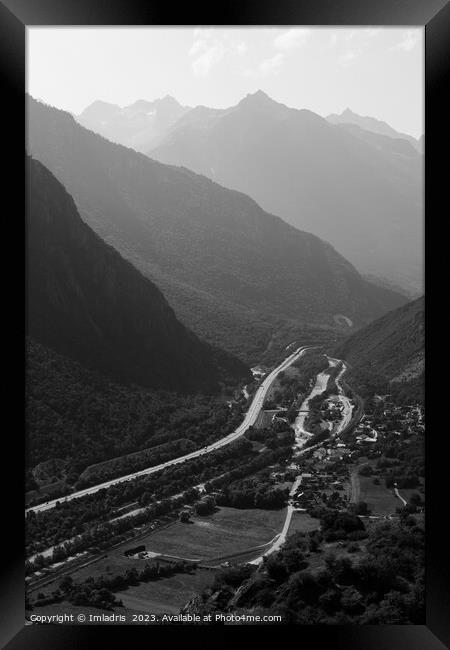 Maurienne Valley, Rhone-Alps, France. Monochrome Framed Print by Imladris 