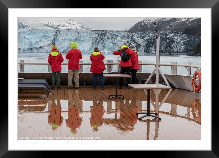 Passengers on the Hurtigruten Ship Roald Amundsen looking at Harvard Glacier , Alaska, USA Framed Mounted Print by Dave Collins
