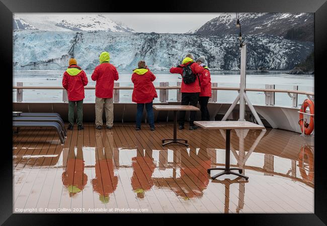 Passengers on the Hurtigruten Ship Roald Amundsen looking at Harvard Glacier , Alaska, USA Framed Print by Dave Collins
