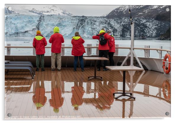 Passengers on the Hurtigruten Ship Roald Amundsen looking at Harvard Glacier , Alaska, USA Acrylic by Dave Collins
