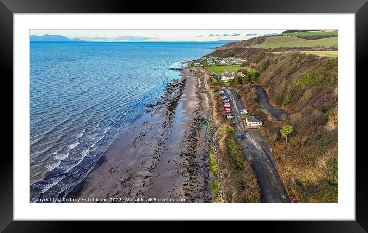 Croy Beach aerial view Framed Mounted Print by Rodney Hutchinson
