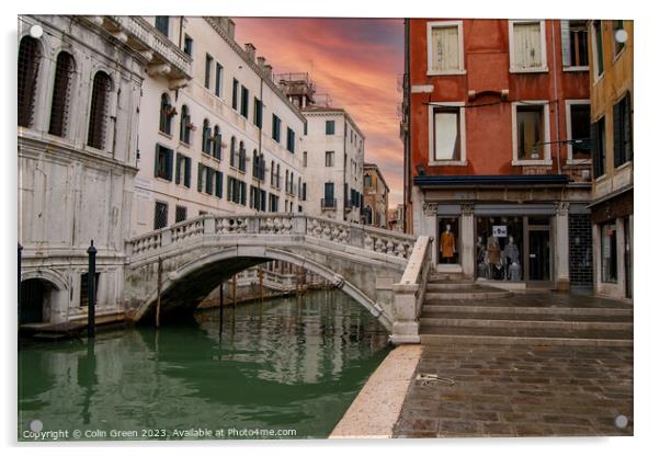 Ponte di Canonica, Venice Acrylic by Colin Green