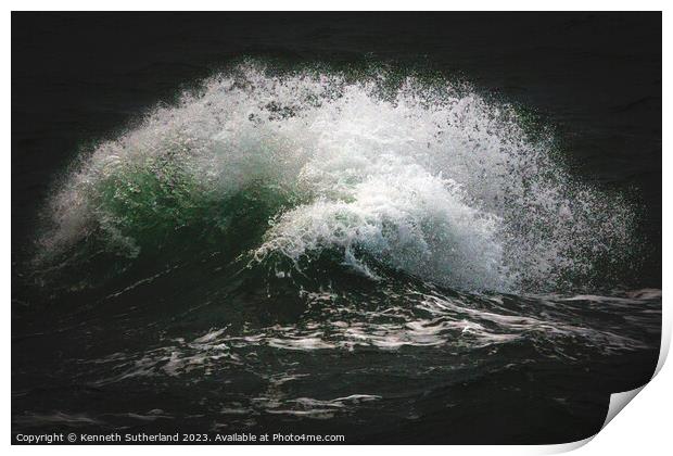 Crashing and Clashing waves Print by Kenneth Sutherland