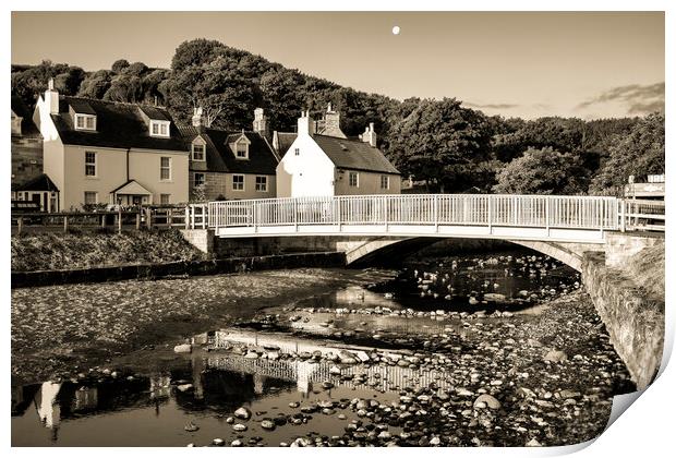 Moonset over Sandsend North Yorkshire Print by Tim Hill