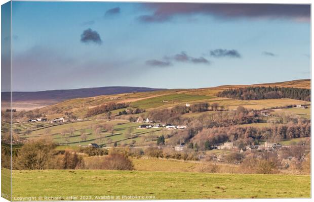 Winter Sun on Middleton-in-Teesdale from Bail Green Canvas Print by Richard Laidler