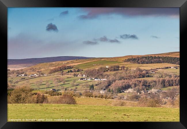 Winter Sun on Middleton-in-Teesdale from Bail Green Framed Print by Richard Laidler