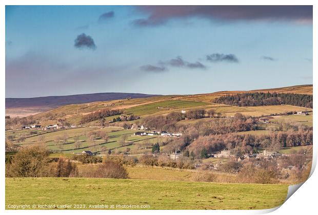 Winter Sun on Middleton-in-Teesdale from Bail Green Print by Richard Laidler