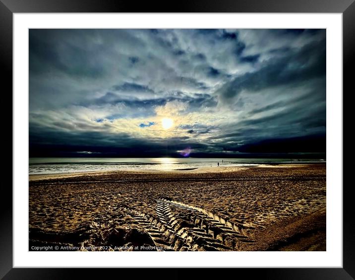 Bournemouth Beach Sunset Framed Mounted Print by Anthony Goehler