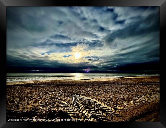 Bournemouth Beach Sunset Framed Print by Anthony Goehler