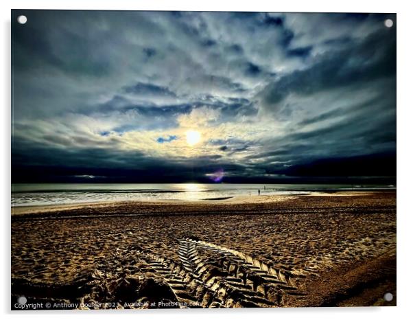 Bournemouth Beach Sunset Acrylic by Anthony Goehler