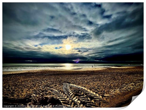 Bournemouth Beach Sunset Print by Anthony Goehler