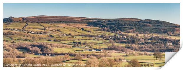 Eggleston Panoraama from Bail Hill, Teesdale Print by Richard Laidler