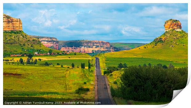 Headig towards Surrender Hill, where the Free State Boers surrendered to the British troops in July 1900. Print by Adrian Turnbull-Kemp