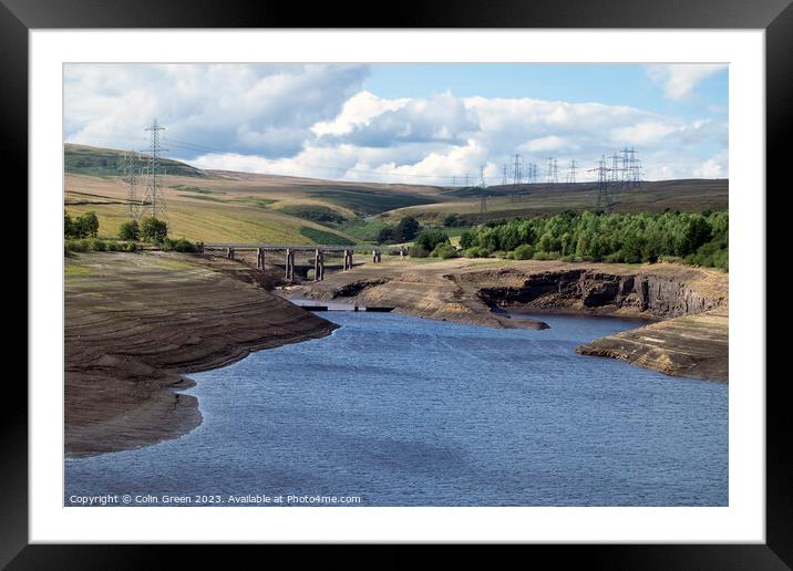 Low Water at Baitings Reservoir Framed Mounted Print by Colin Green