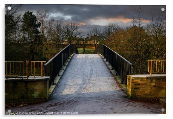 Forsty Footbridge Acrylic by Colin Green