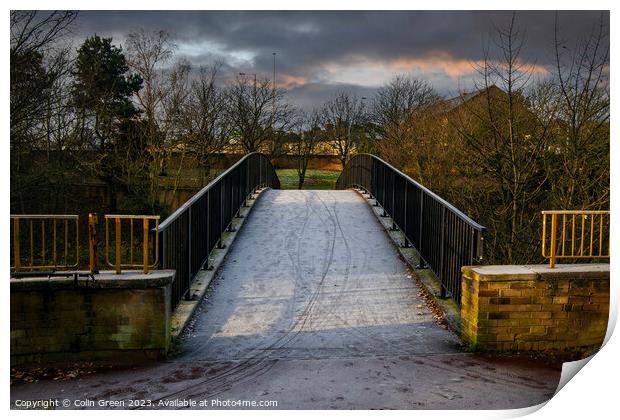 Forsty Footbridge Print by Colin Green