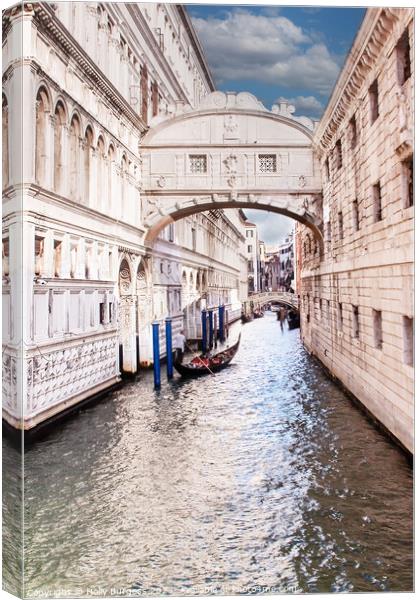 Bridge of Sighs Venice  Canvas Print by Holly Burgess