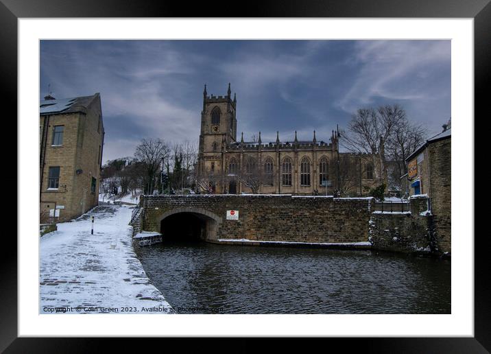 Christ Church, Tuel Lane Tunnel and the Rochdale Canal after the Snow Framed Mounted Print by Colin Green